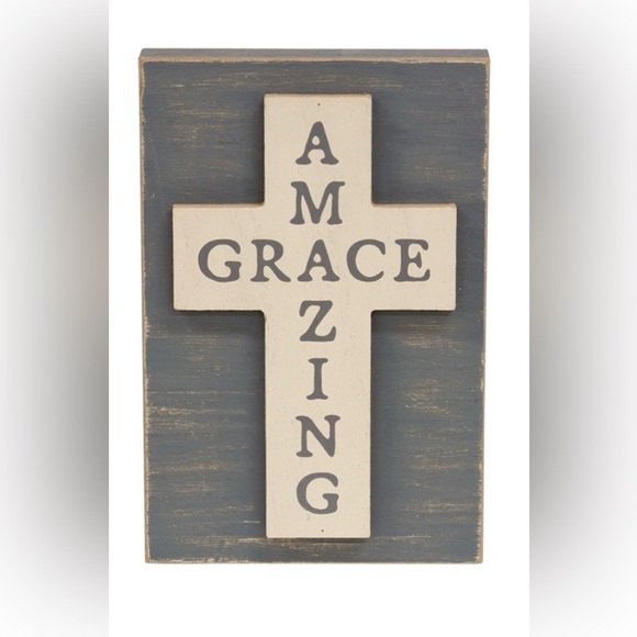 *Amazing Grace Layered Wooden Cross Block - Picture 13 of 15